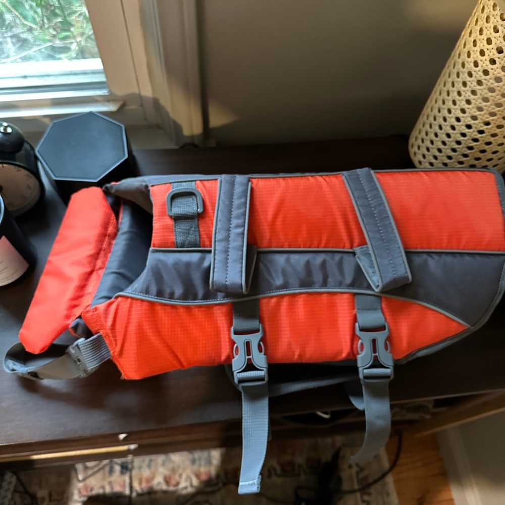 Orange and Gray Dog Life Jacket